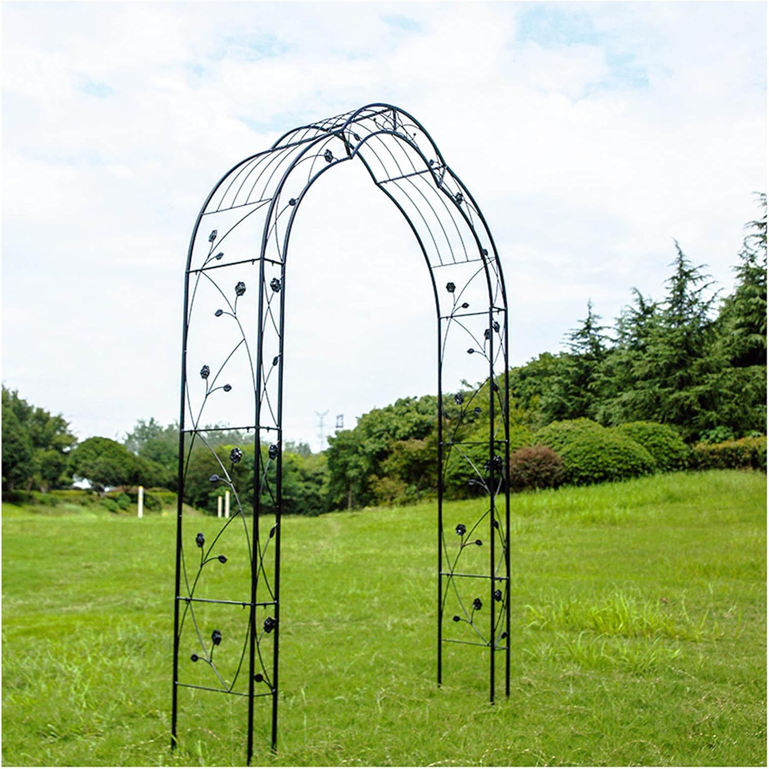 Garden Arch Arbor Arbour Trellis Archway, 8.2ft Garden Or Wedding Arch Arbor for Wedding Bridal Party Elegant Decorations and Garden Climbing Plants Vines