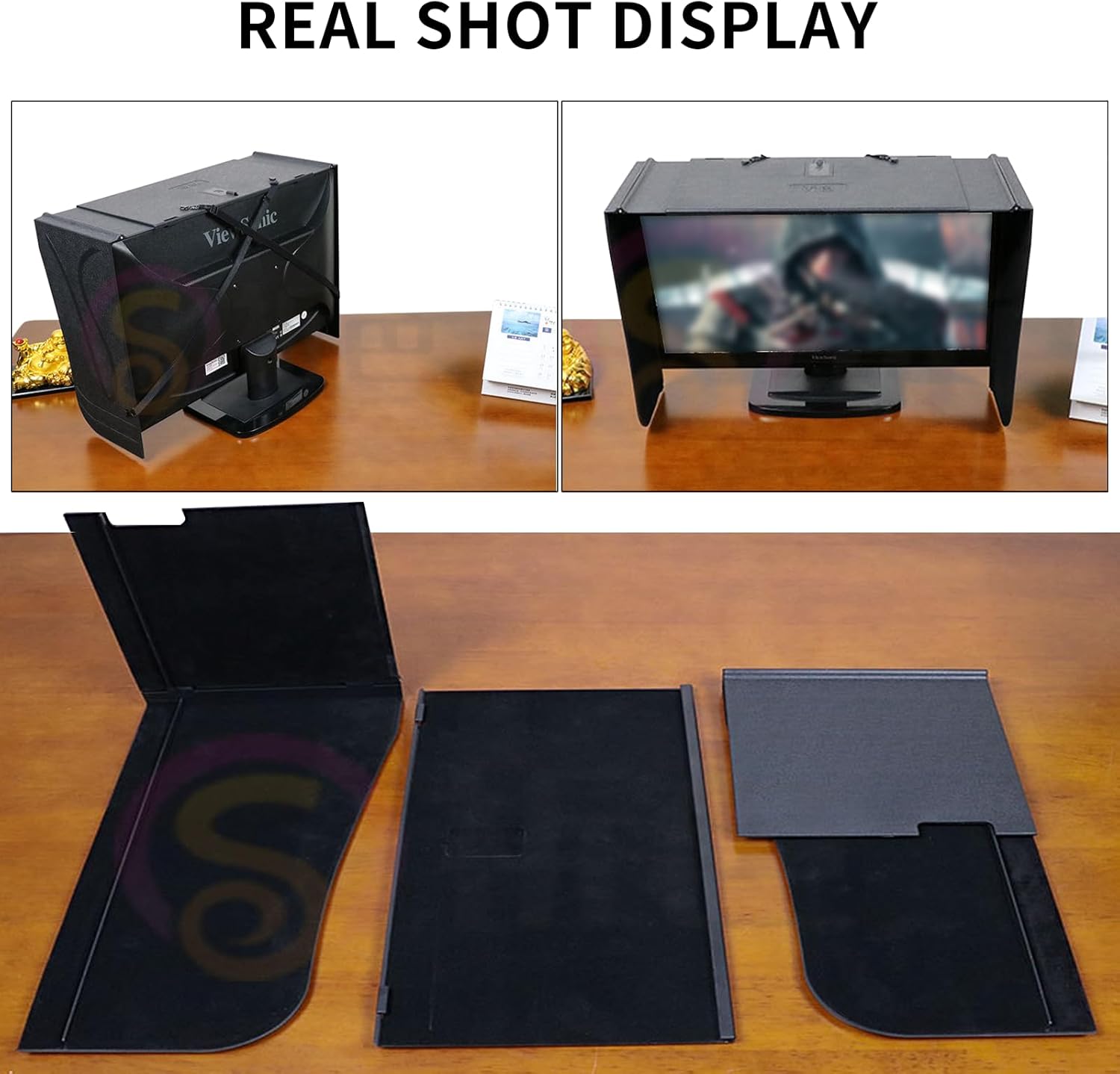 Foldable Monitor Hood for Desktop Computer, Adjustable Width 40-70cm, Used for Privacy Protection and Anti-Glare, Relieve Visual Fatigue