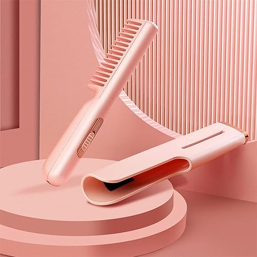 Miniatura 3 de THUCHENYUC Peine caliente portátil cepillo alisador de pelo cepillo alisador de calentamiento rápido mini cepillo de aire caliente USB para cabello