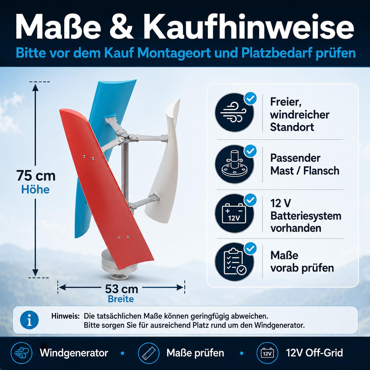 400W Vertikale Windkraftanlage Komplettset – 12V Windgenerator mit MPPT-Regler, extrem leise & Startwind ab 1,3 m/s für Garten, Boot, Wohnmobil