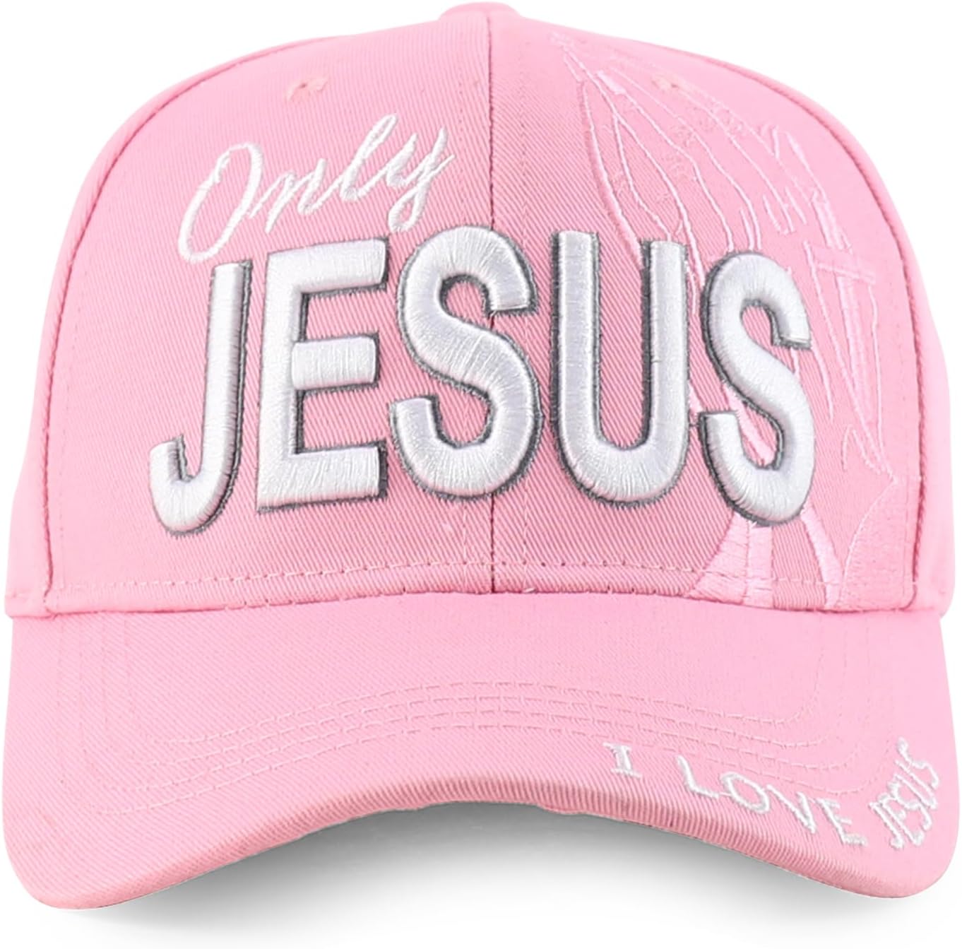Trendy Apparel Shop Only Jesus Praying Hand Embroidered Christian Ball Cap - Image 2