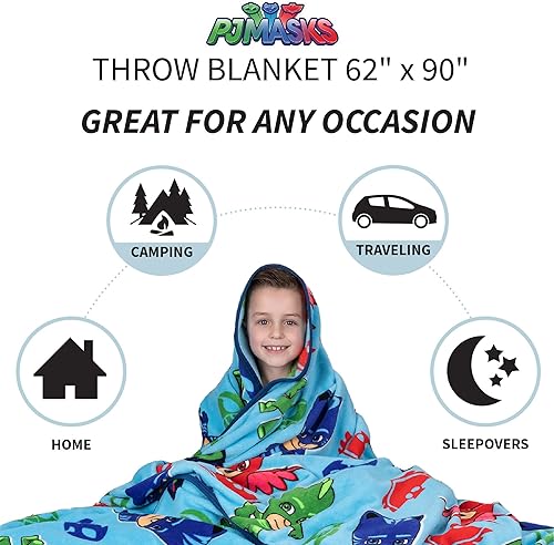 Miniatura 3 de Franco - Manta de felpa supersuave para niños, 62x 90pulgadas, PJ Masks