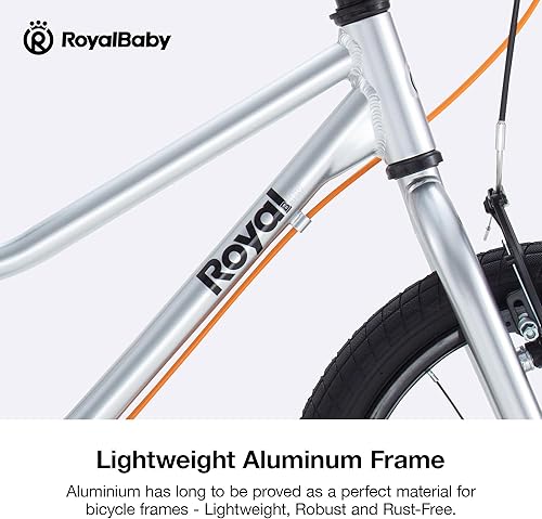 Miniatura 3 de Royalbaby Bicicleta de aluminio para niños de 16 y 18 pulgadas, bicicleta ligera para niños y niñas de 4 a 9 años, varios colores