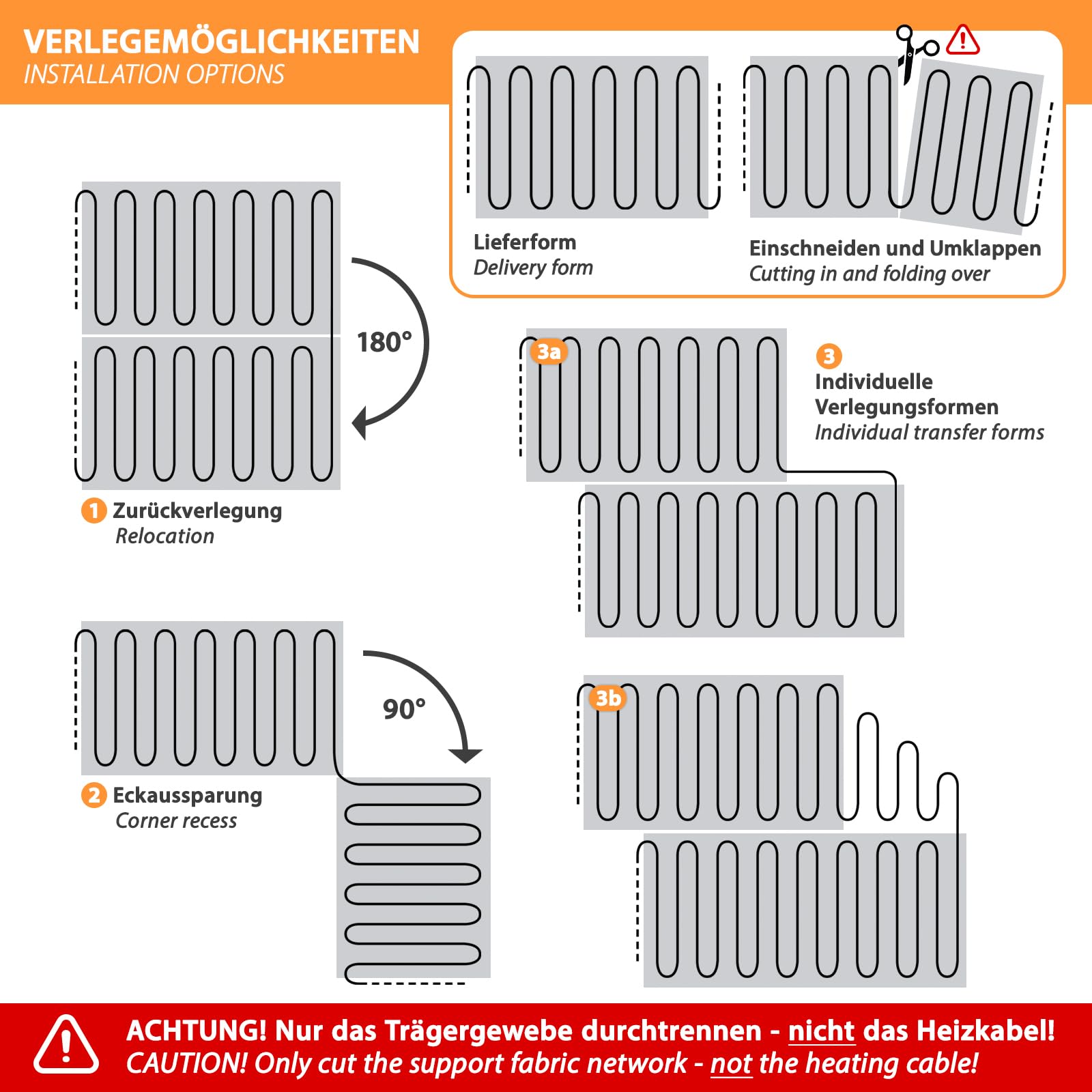 Esterilla calefactora de aluminio, 150 W/m², 2,5 m², calefacción eléctrica por suelo radiante