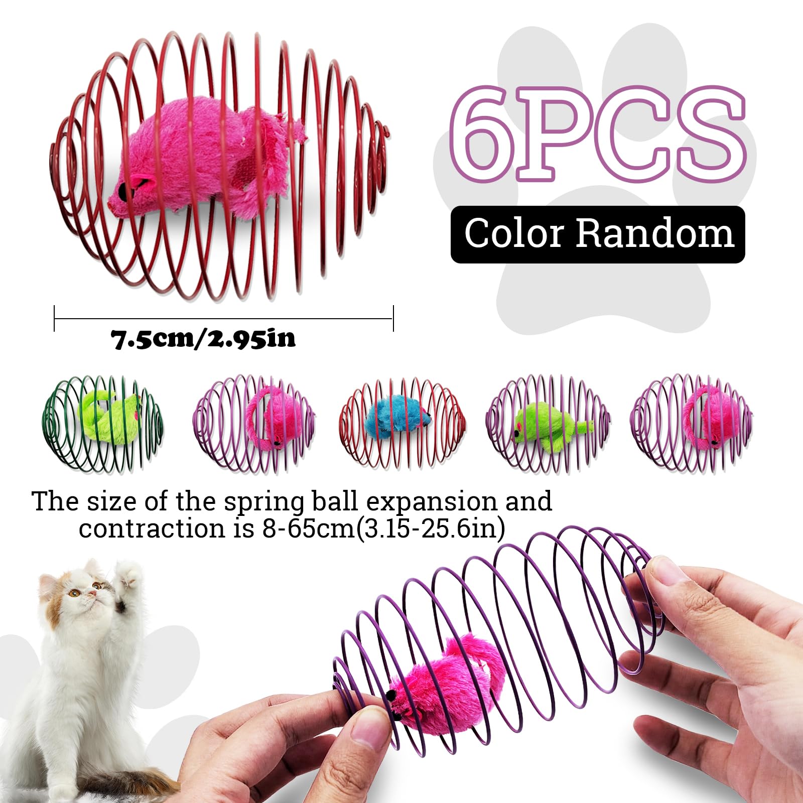 Andiker 6Pcs Cat Spring Toys - Image 2