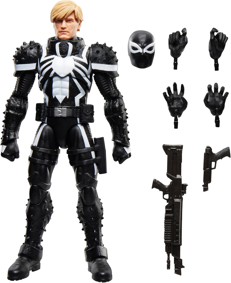 Agente Venom de la serie Legends (Flash Thompson), figura de acción coleccionable a escala de 6 pulgadas de cómics retro | Marvel Legends Figura de acción retro de 6 pulgadas Spider-Man Wave 5 - Agente Venom (Flash Thompson)