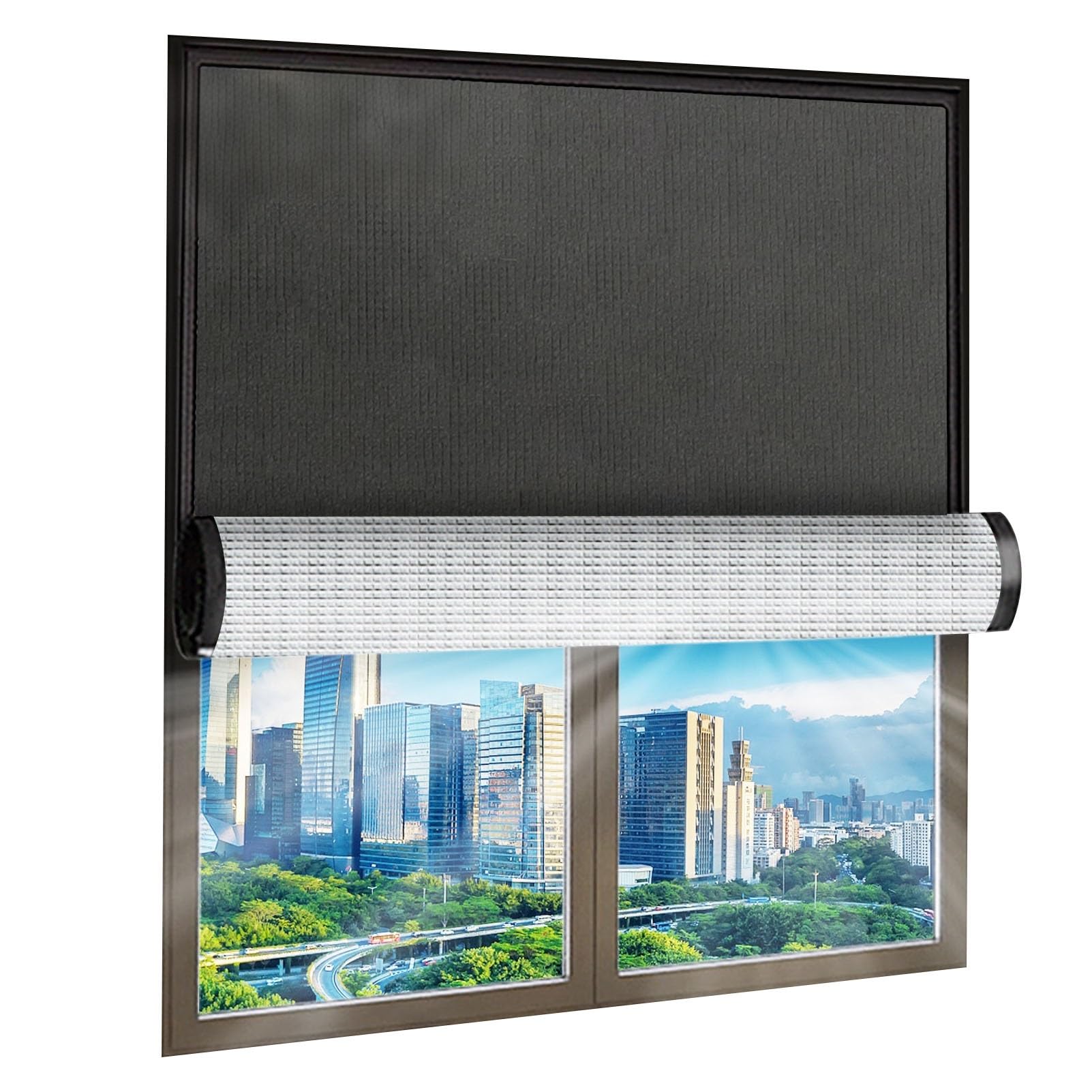 TRAGLO Double Sided Aluminum Foil Insulation Window Film, 9mm Cooling Privacy Window Tint, Rollable Heat Blocking Windows Film for Skylight Sun Room Bedroom(100x130cm(39.4" x 51.2"))