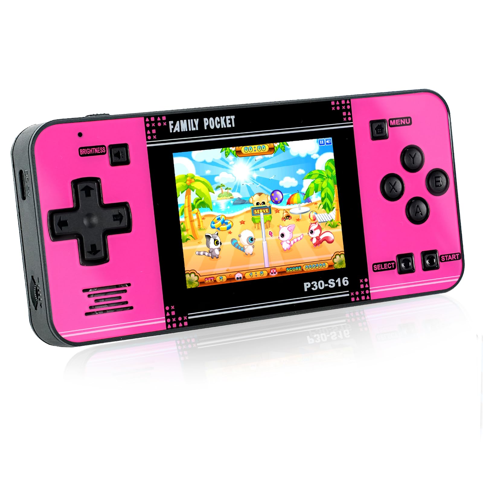 Handheld Game for Kids -Preloaded 220 Retro Video Games, Portable Gaming Player with Rechargeable Battery 3.0" LCD Screen, Mini Arcade Electronic Toy Gifts for Boys Girls (Black+Pink)