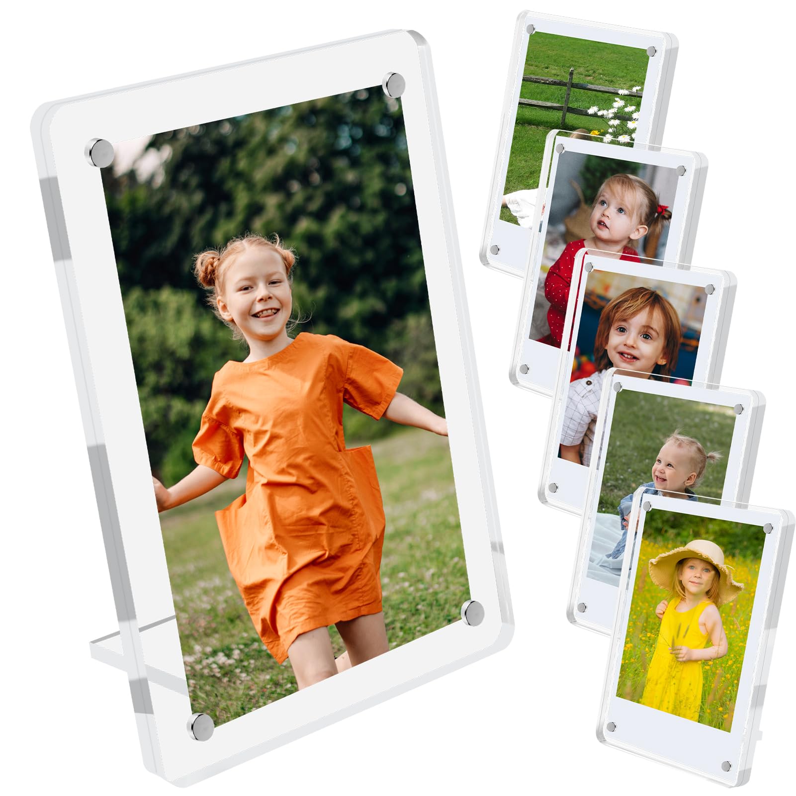 Amazon.com - AetJxixee 6 Pack Acrylic Magnetic Picture Frames 3x5