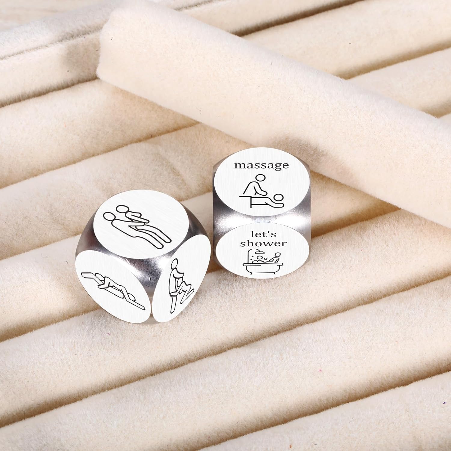 Valentines Day Gift Basket Date Night Dice, 2PCS Couple Dice Game for Girlfriend Boyfriend, Bridal Shower Bachelorette Gifts Funny 6th Anniversary Wedding Registry Valentines Gifts for Wife Husband