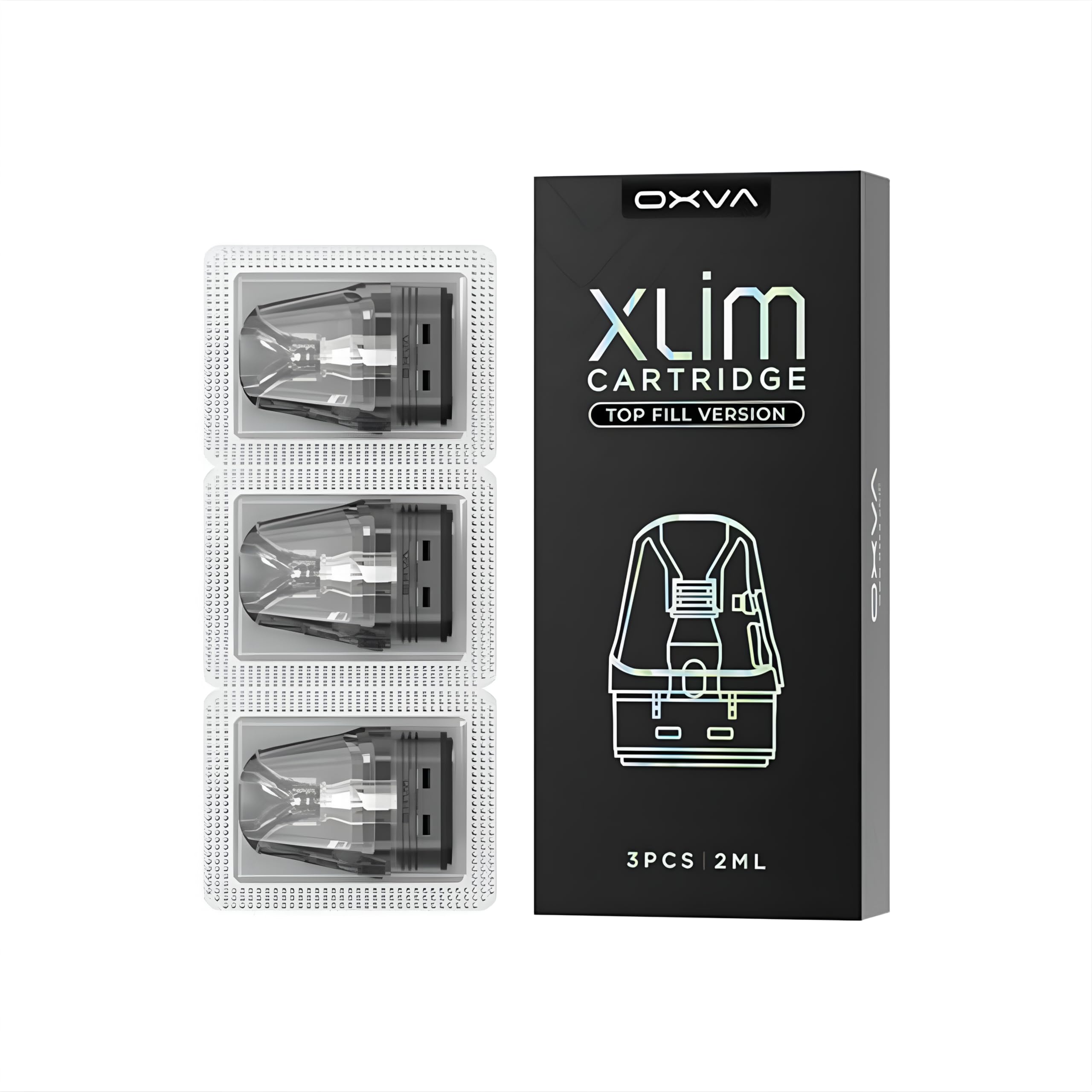Oxva Xlim Pods - V3 0.6 Pods Compatible With OXVA XLIM Pro Kit, Xlim SE, Xlim Go & Xlim Classic - 2ml Top Filling Cartridge - Built in Mesh Coil for E-Cigarettes 12-16w Vape Pod No Nicotine (Pack-3)
