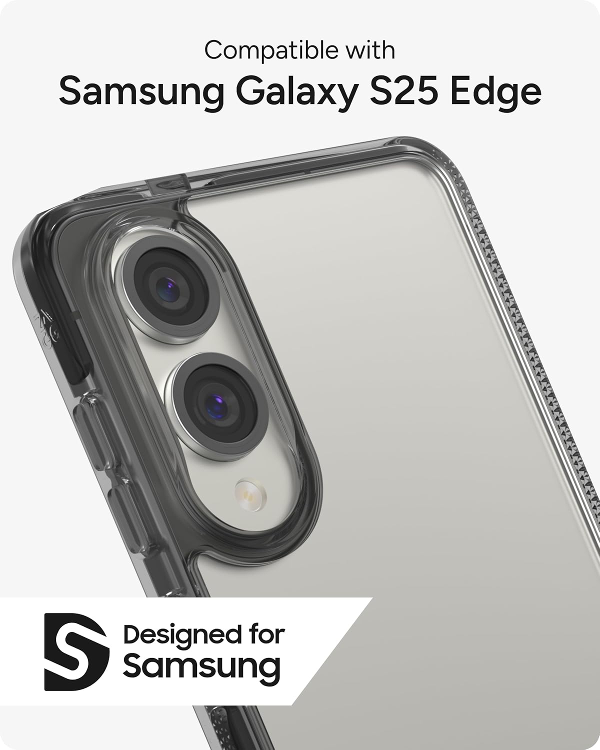 ZAGG Santa Cruz Samsung Galaxy S25 Edge Case - Slim, 13ft Drop Protection, Wireless Charging Compatible, Graphene Strength, 70% Recycled Material, Anti-Scratch, Secure Grip, Black