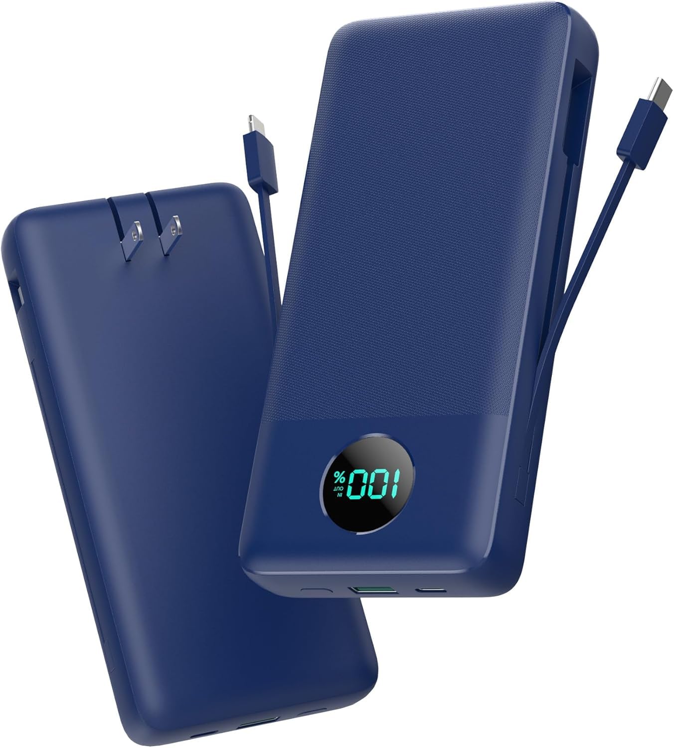 33800mAh Power Bank Portable Battery Pack with Built in Cables Fast Charging Portable Phone Charger Compatible with iPhone