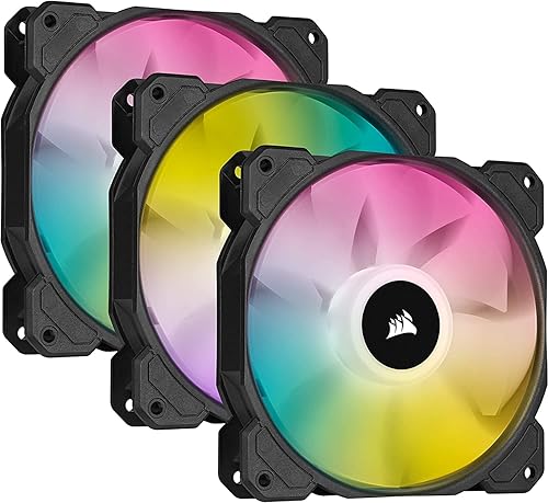 CORSAIR iCUE SP120 RGB Elite Performance de 4724in PWM Triple ventilador paquete de 3 Kit con núcleo de nodo de iluminación iCUE CO-9050109 renovado