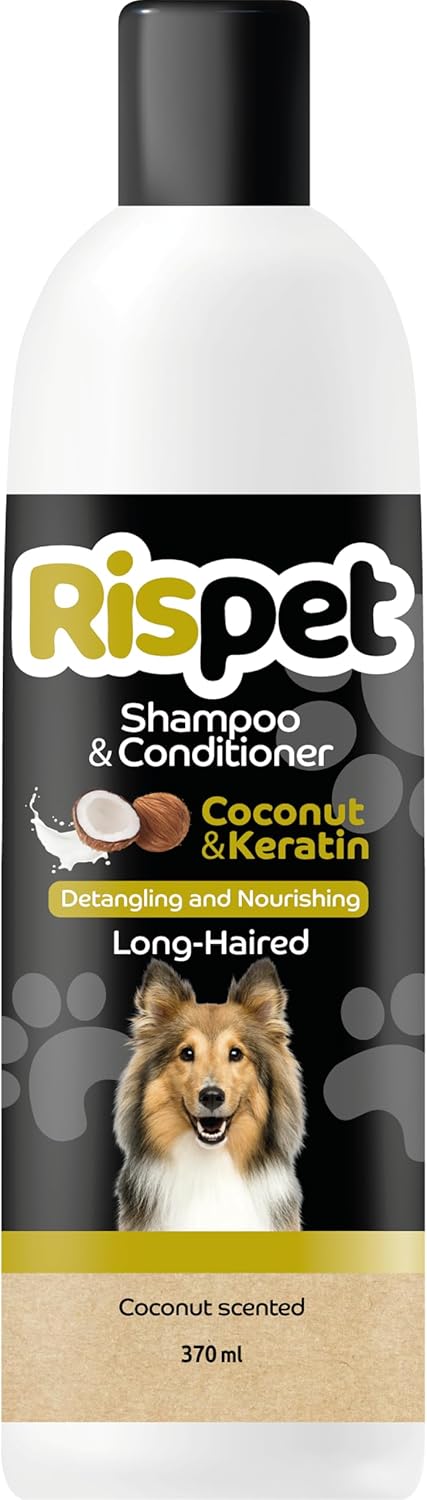 Coconut Keratin Shampoo & Conditioner, Cleaner for Dogs and Long-Haired Animals, Delicate Allergen Free Formula and pH Balanced, Coconut Fragrance, 370 ml 2