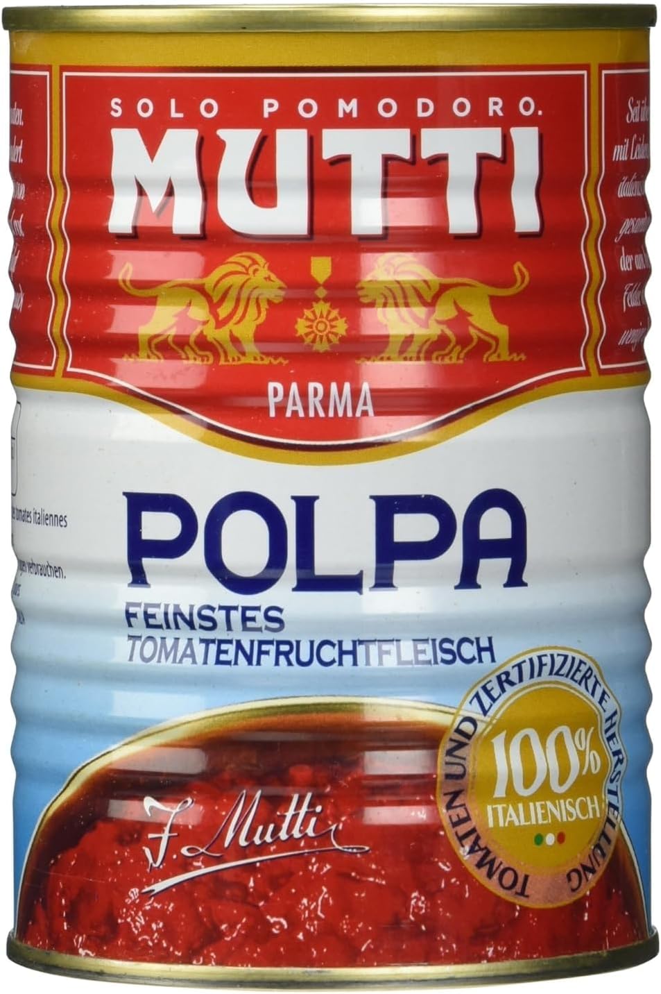 Parma Polpa Finely Chopped Italian Tomatoes • Tomato Pulp for Pasta Sauce, Pizza, Soups & Stews, 14.11 oz ℮ 400 g