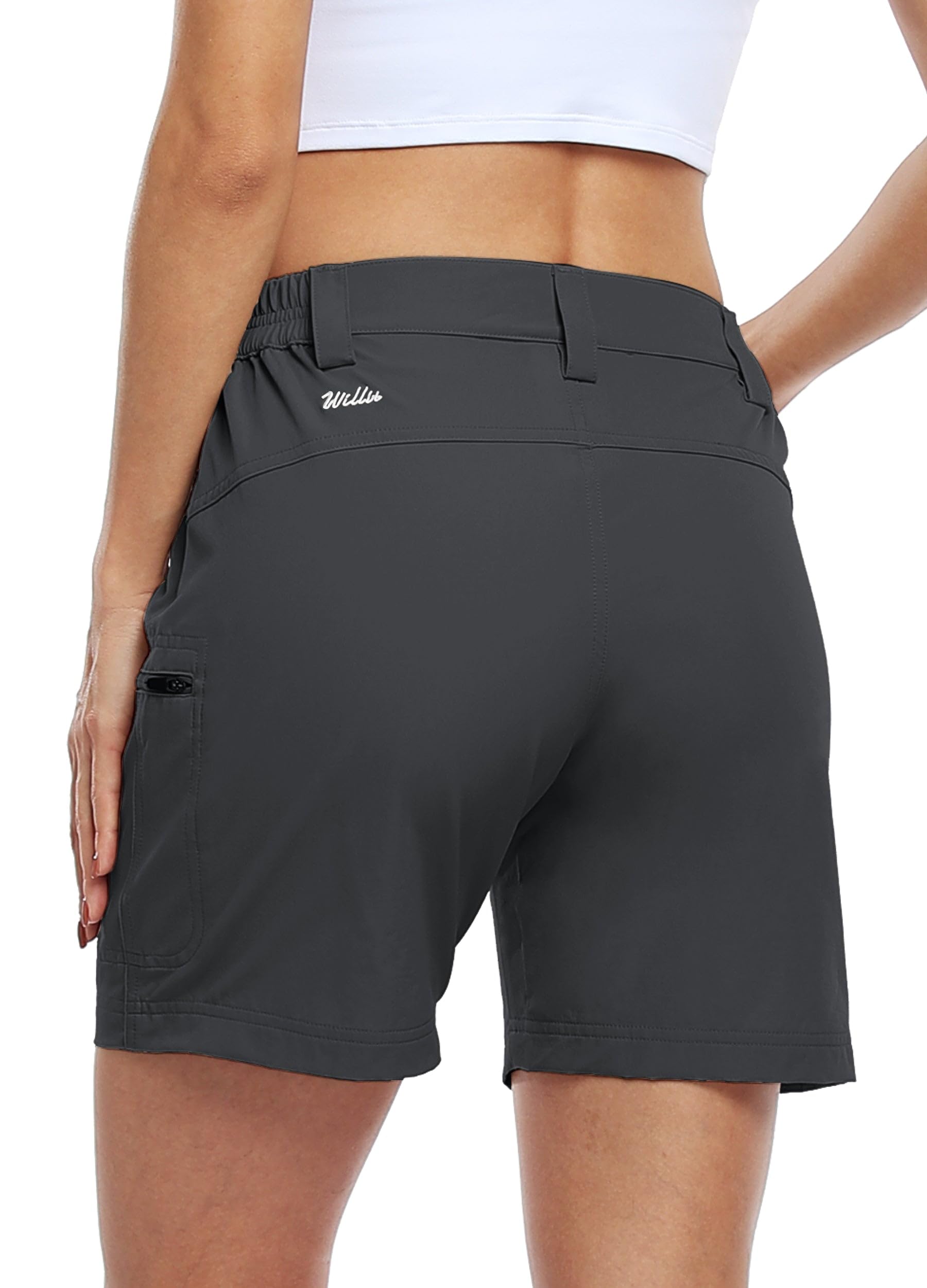 WILLIT Pantaloncini da donna per escursioni, cargo, da golf, da trekking, per l'estate, leggeri, ad asciugatura rapida, traspiranti, con tasche, impermeabili