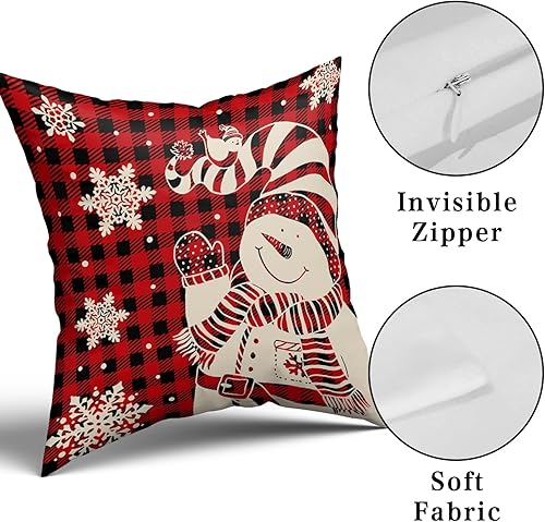 Miniatura 4 de Fundas de almohada decorativas de Navidad de 18 x 18 pulgadas, juego de 2 fundas de cojín decorativas para interiores y exteriores, diseño de búfalo
