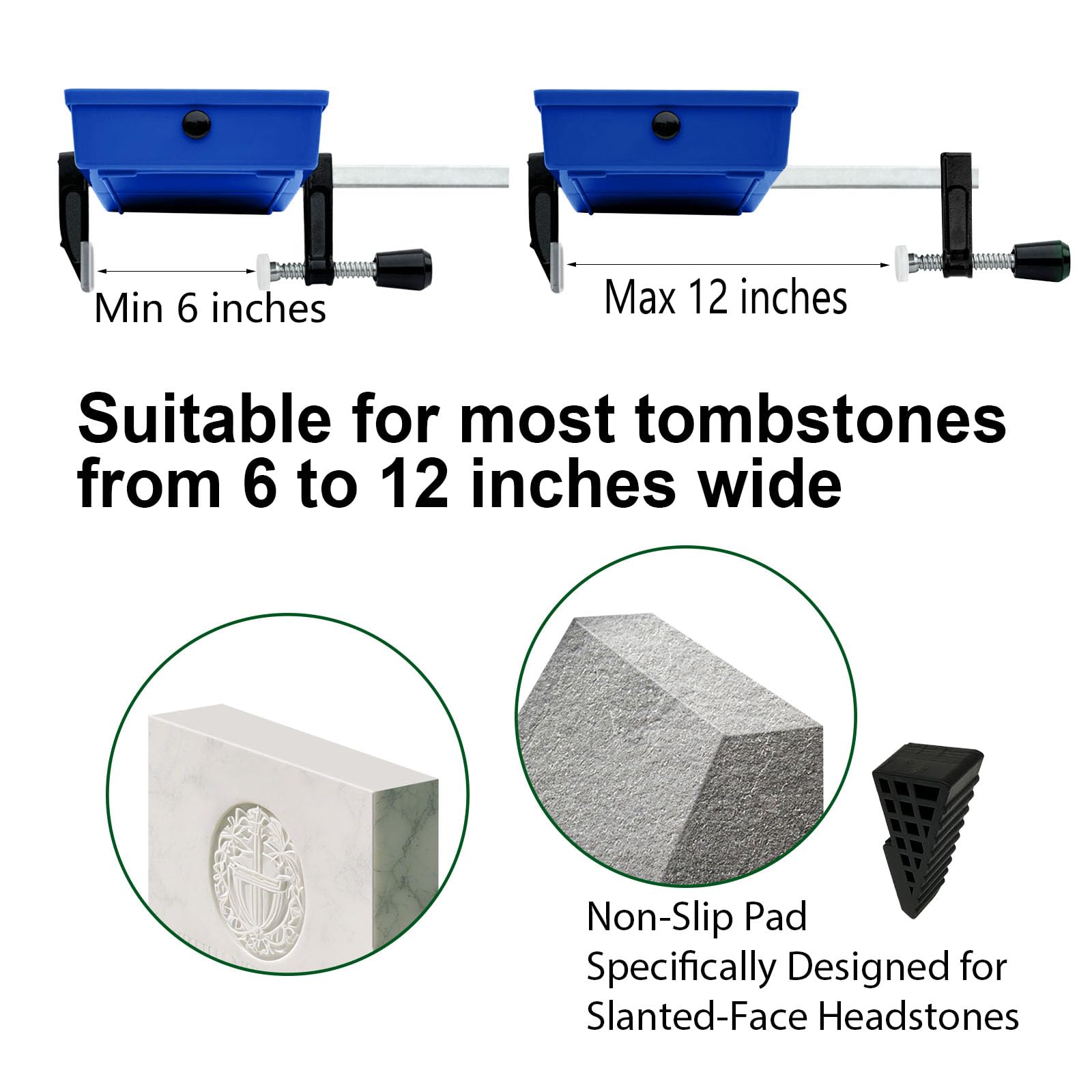 Cemetery Headstones Saddle, Grave Gravestone Monument Saddles Holder - 2 Pack Graveyard Saddle, Weatherproof – Great for Father's Day, Honor Veterans & Loved Ones, Fits 6 to 12 Inches Tombstone