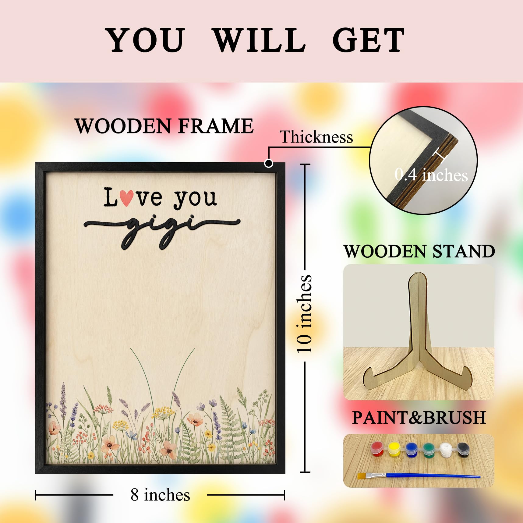 FONDCANYON Gigi - Kit de huellas de manos para el día de la madre, regalos de cumpleaños para el día de la madre, regalos de cumpleaños de nietos, kit de manualidades con pinturas acrílicas, recuerdo