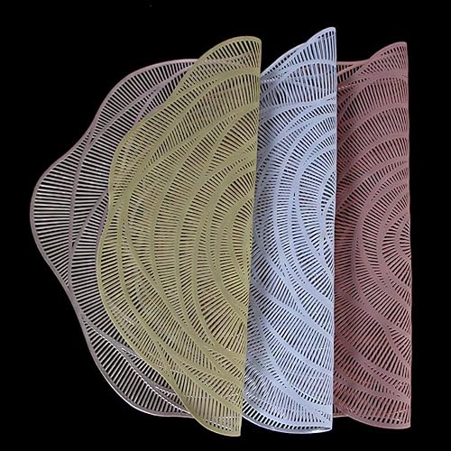 Miniatura 8 de 6 manteles individuales de vinilo antideslizante de 15 pulgadas (dorado-M, 6)