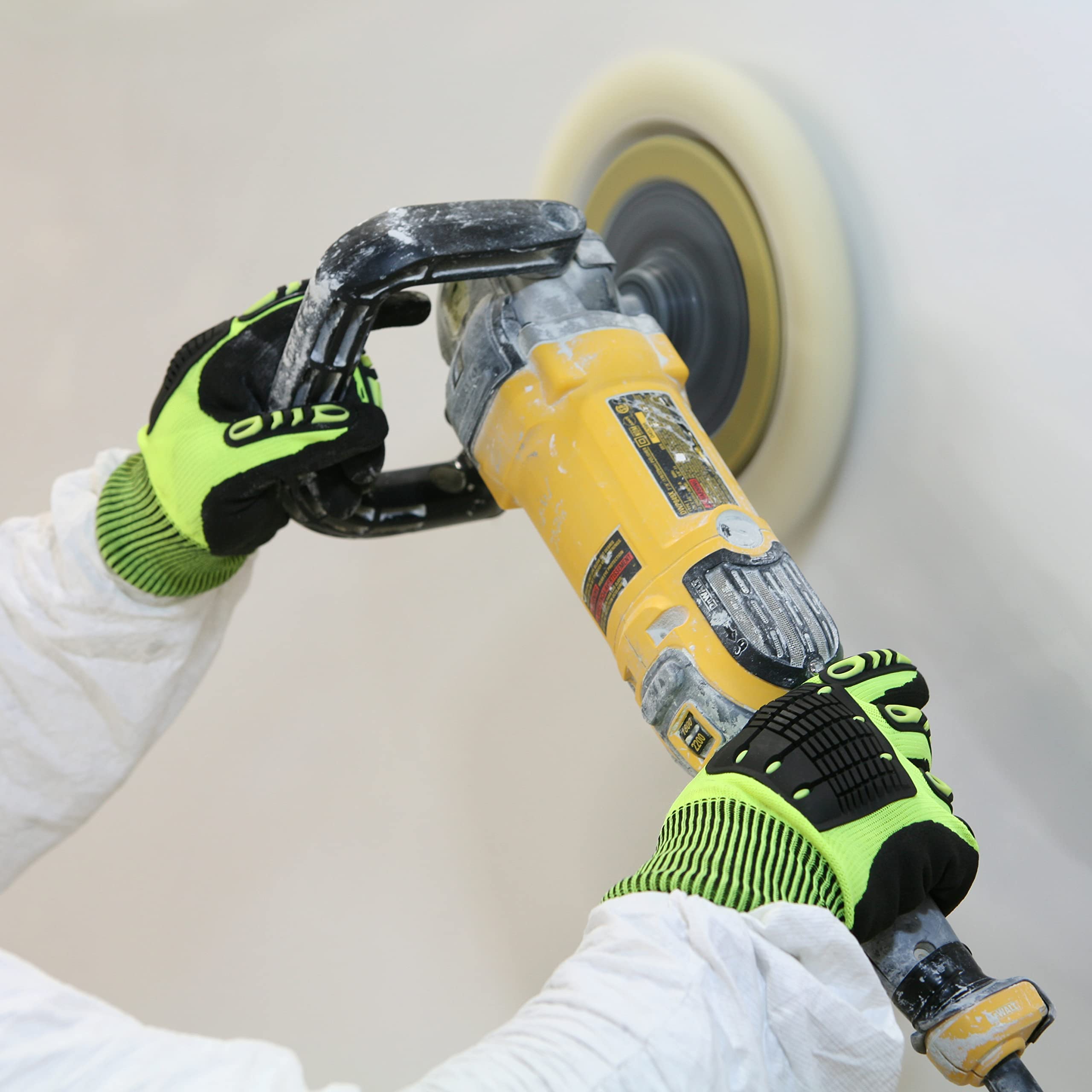 Wells Lamont impacto protección carcasa de poliéster de nitrilo guantes, 589XL