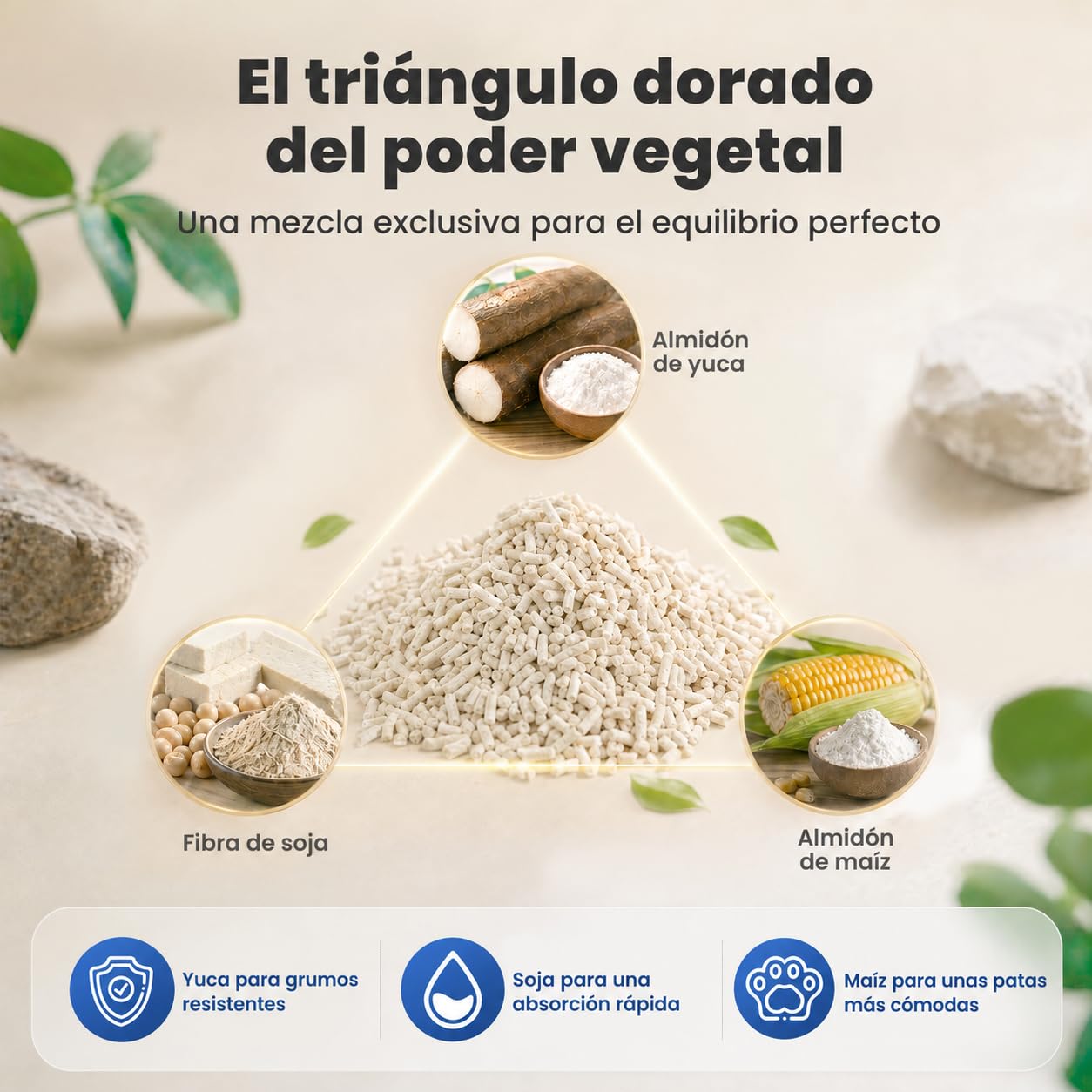 Neakasa Arena para Gatos de Mandioca y Tofu, aglomerante, Control de olores, Ingredientes Naturales Vegetales, Ultra Absorbente y Secado rápido, bajo Polvo