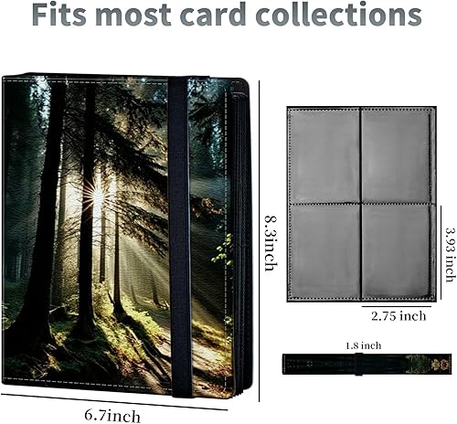 Miniatura 9 de Carpeta de tarjetas de libélula luna, 4 bolsillos para álbum de tarjetas intercambiables, carga lateral, 240 bolsillos de poliuretano de alta