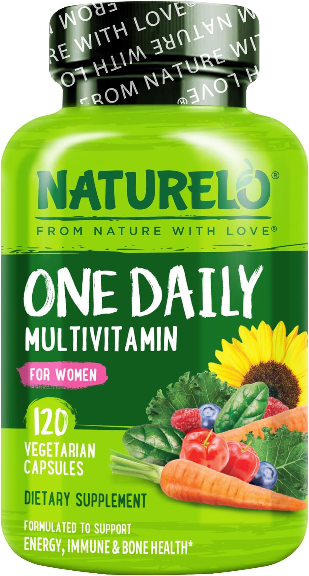 One Daily Multivitamin for Women - Energy Support - Whole Food Supplement to Nourish Hair, Skin, Nails - Non-GMO - No Soy - Gluten Free - 120 Capsules - 4 Month Supply