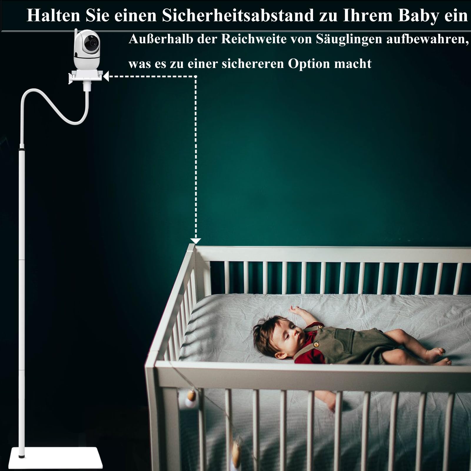 Babyphone Halterung Stand für GHB,Philips Avent SCD923/26,SCD843/26,momcozy,Blemil,HelloBaby,Jeeber,BOIFUN 6T / Kamera Flexible Boden Multifunktions Ständer Babyphone Holder Mount(68.8 inch)