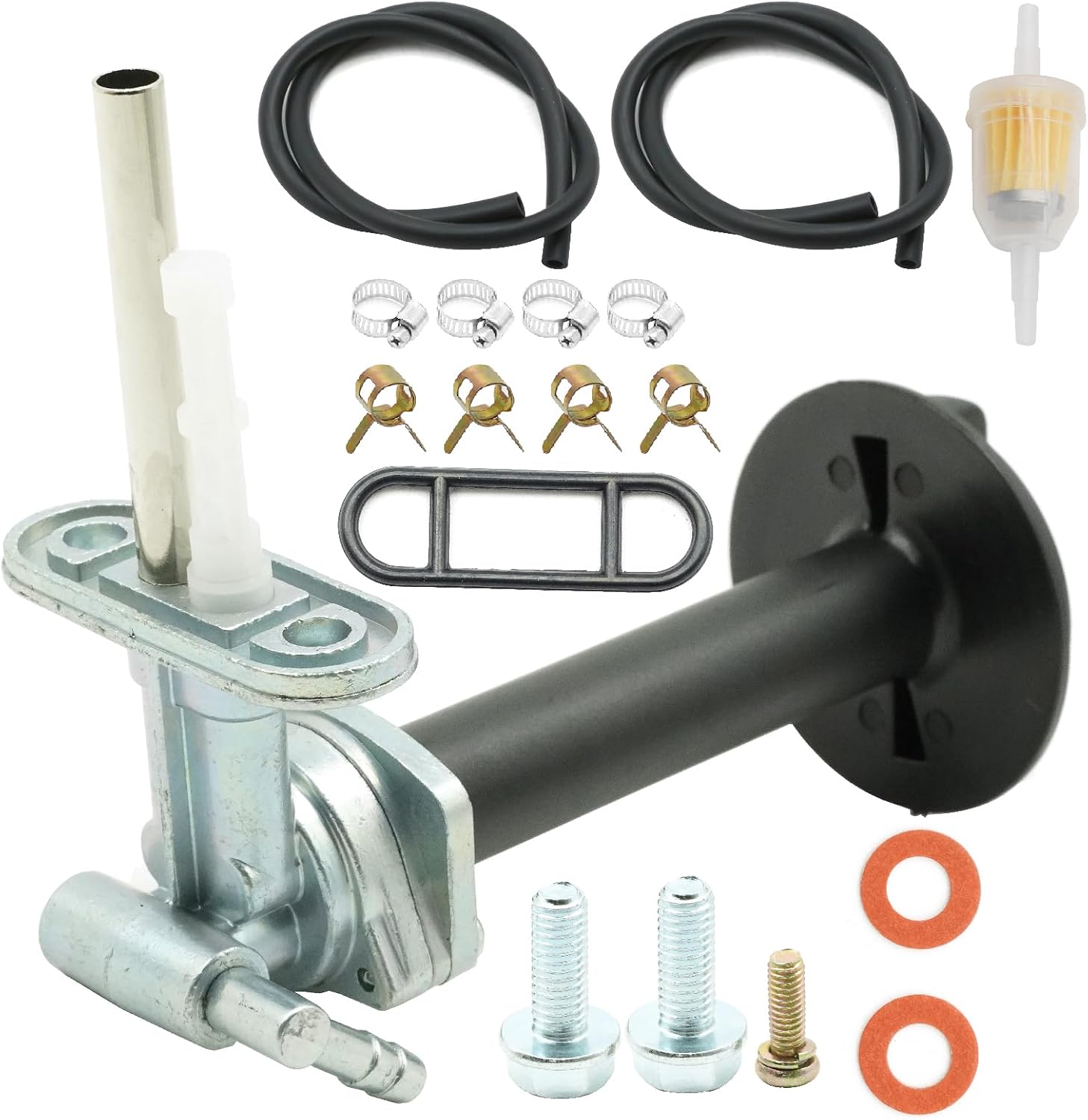 51023-1402 Fuel Valve Petcock Tank Switch and Knob Lever Kit, Replacement for Kawasaki Prairie 360 KVF360 2003-2013 400 KVF400 1997 1998, Replaces 51023-1224