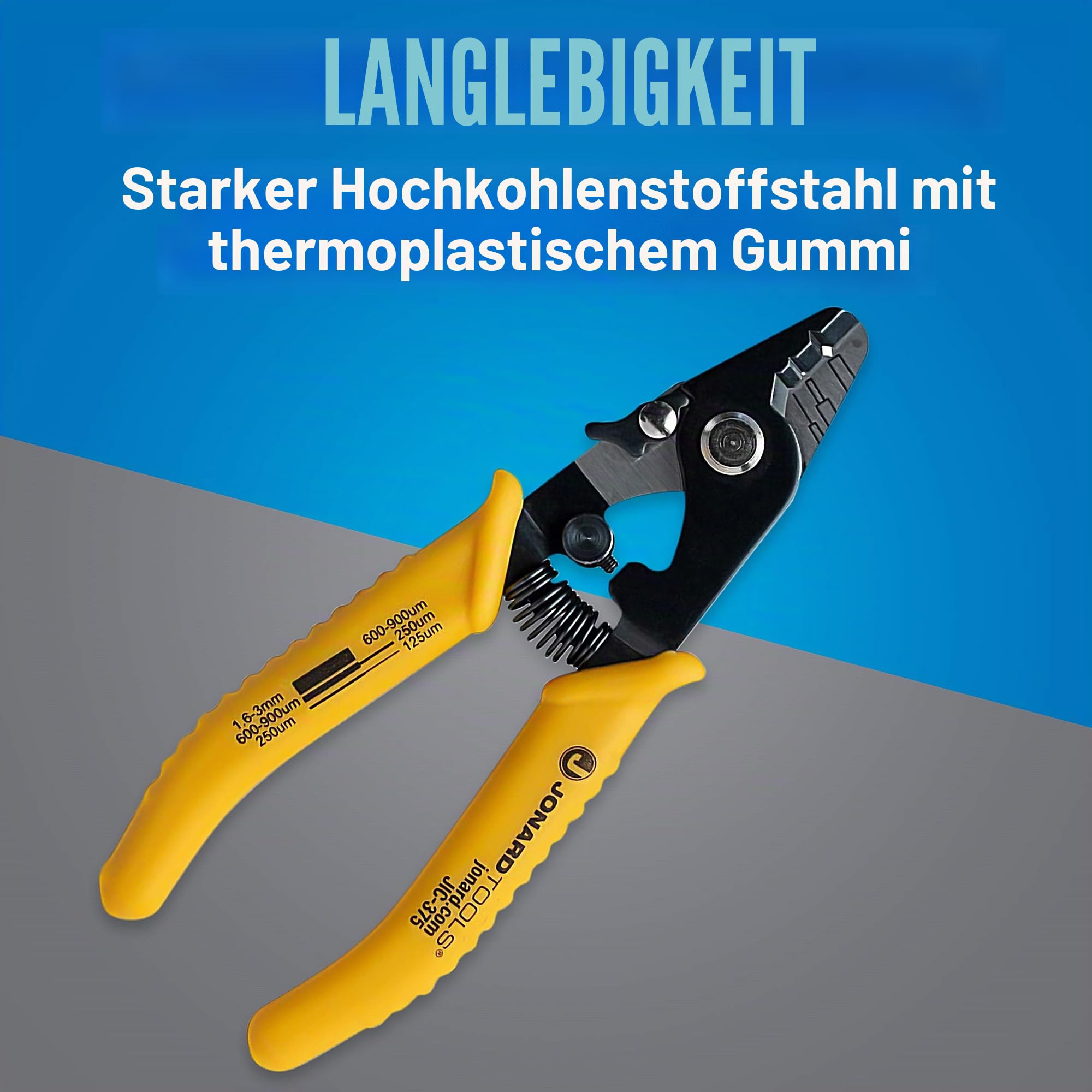 Jonard Tools JIC-375 Glasfaser-Abisolierzange 15,2 cm TPR-Griff 3 Löcher