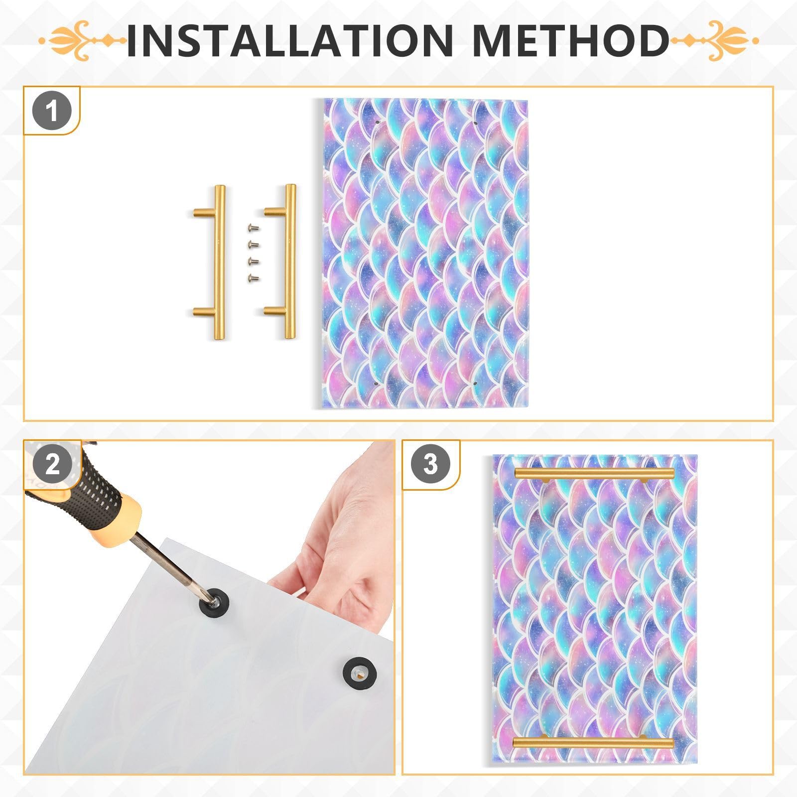 BOESI Graffiti Color Scales Tray, Tray with Handles, Countertop Organizer, Decorative