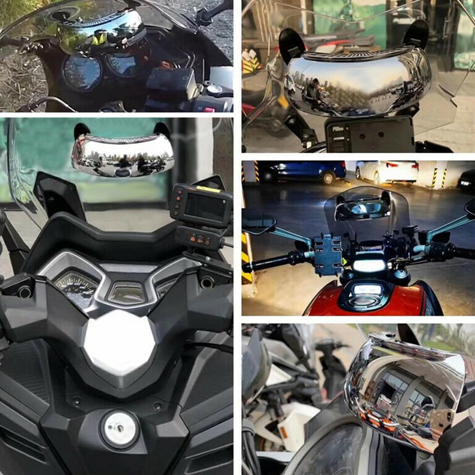 Miroir d'angle mort de moto, miroir d'angle mort 180 ° rétroviseurs réglables de sécurité de pare-brise pour XADV 750750 XL 650