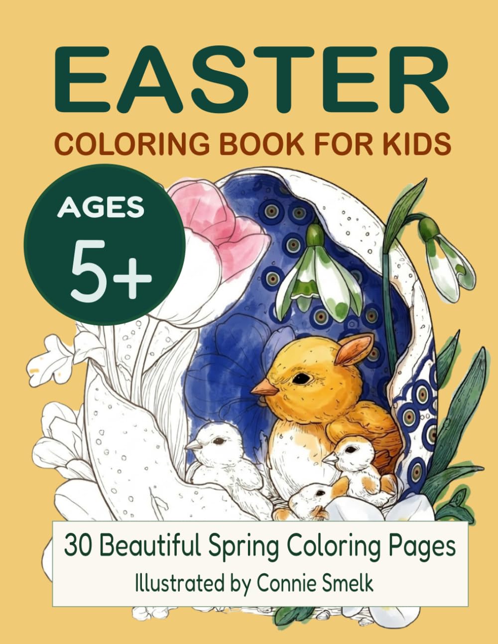 Easter Coloring Book for Kids: 30 beautiful spring coloring pages