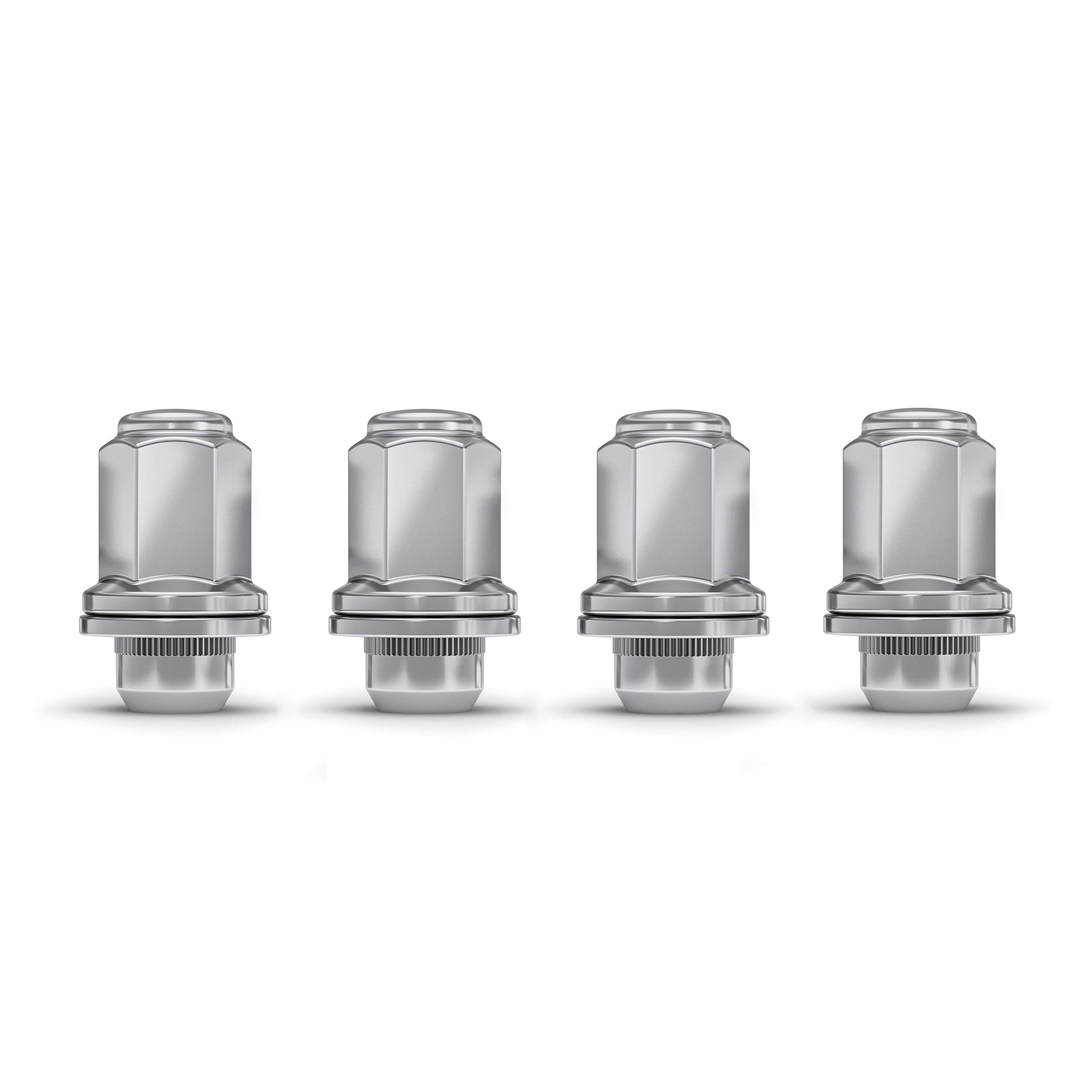 White Knight 5307L-4 Chrome M12 x 1.50 OEM-Style Long Mag Lug Nut with Washer for Toyota Tacoma, 4 Pack