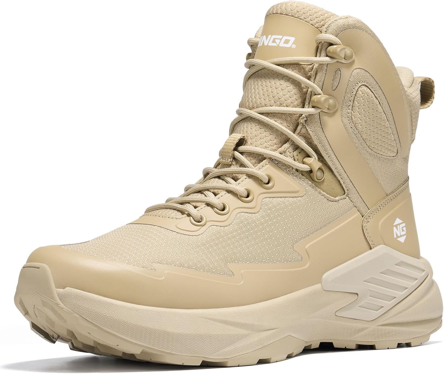 NINGO Men's Military Tactical Waterproof Boots, Lightweight Breathable Work Combat Boots for All Day, Comfortable Non Slip Hiking Shoes for Motorcycle, Army, Jungle, Outdoor, Sport