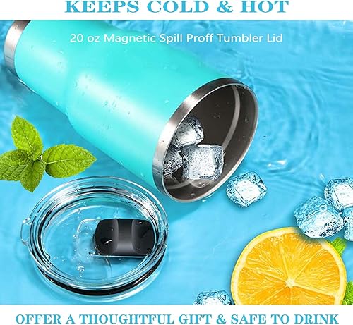 Miniatura 7 de Tapas de vaso de 20 onzas, tapas de repuesto compatibles con vasos YETI de 20 onzas, Old Style Rtic y más  Tapa de vaso a prueba de derrames con