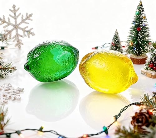 Figura de cristal de limón coleccionable, decoración de frutas de vidrio para el hogar, cocina, oficina, mesa, centro de mesa, decoración de adorno