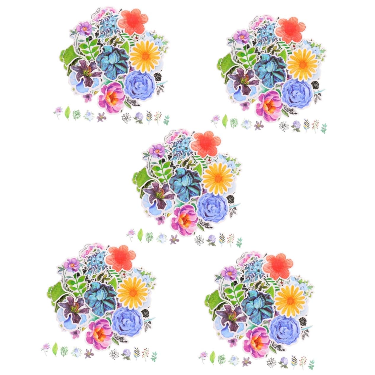 Autocollants fleurs étanches lot décoratif durable pour scrapbooking et cartes DIY
