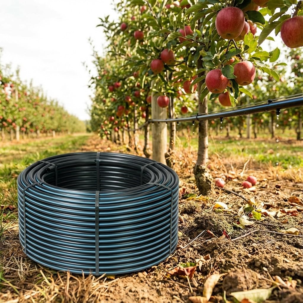 Suinga Tubo di Irrigazione a Goccia 16 mm | Gocciolatori Autocompensanti Ogni 75 cm | Rotolo da 400 Metri Nero