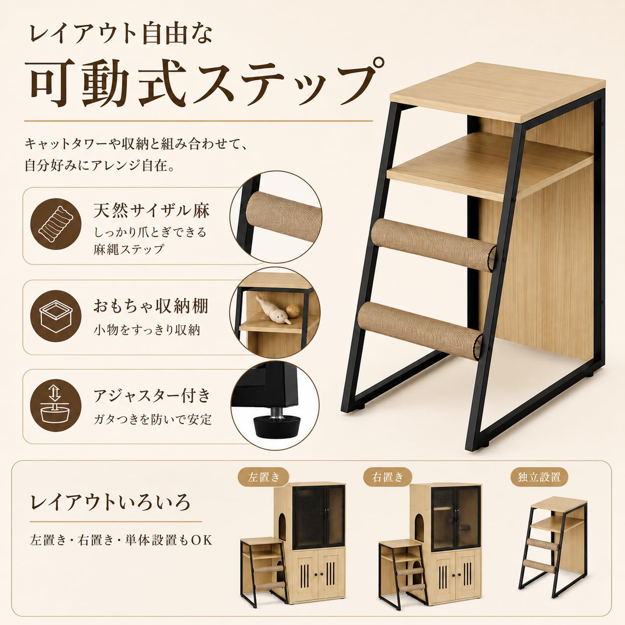 Amazon.co.jp: Mulanimo 猫トイレ収納 キャビネット 猫ハウス 2段