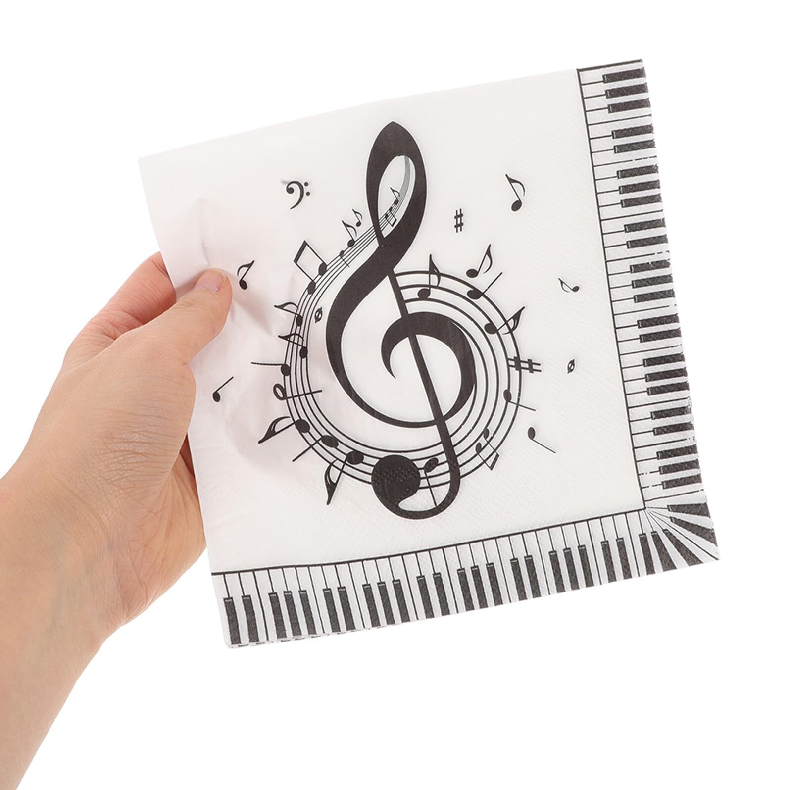 100 Einwegservietten mit Musiknoten Motiv aus Papier für Musikthemenpartys und Hochzeiten Kreative Cocktail Servietten zur Tischdekoration