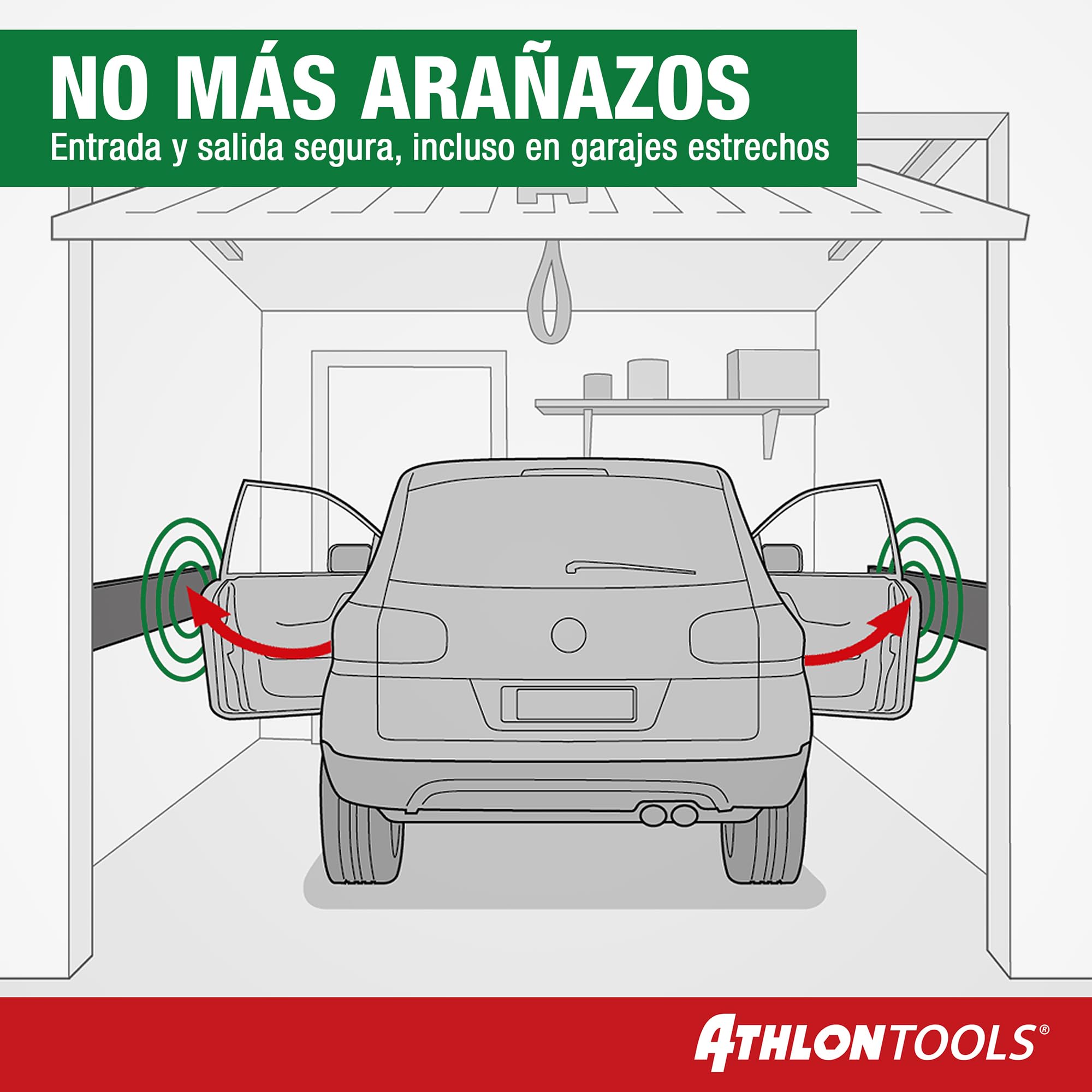 ATHLON TOOLS 4x MaxProtect Protectores de pared autoadhesivos para garaje, protección contra impactos (40 x 20 x 2cm, cada uno)