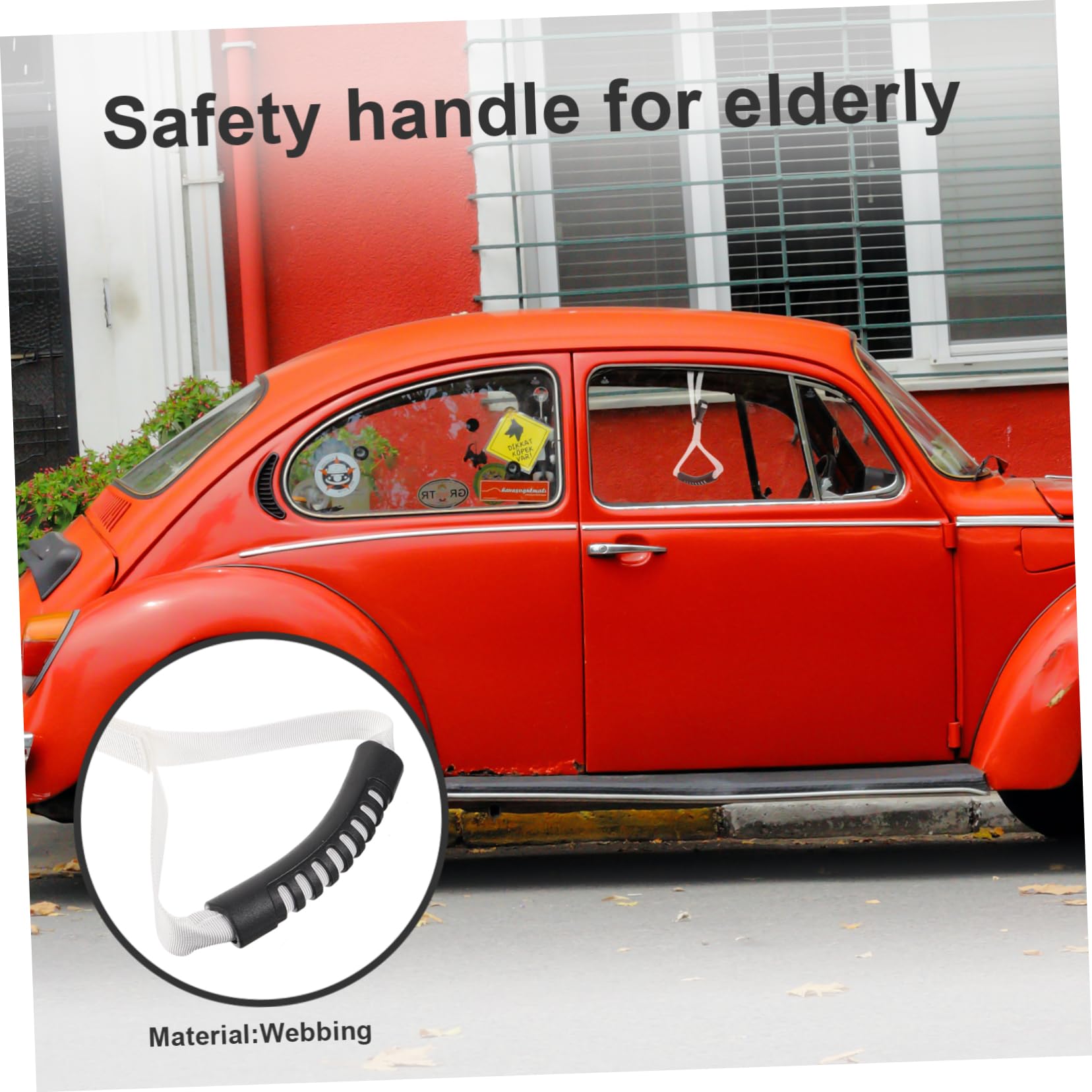 Vaguelly Car Assist Handle for Elderly Portable Cane Grab Lifter Strap for Vehicle Support Bed Helper for Disabled Comfortable Grip for Seniors and Mobility