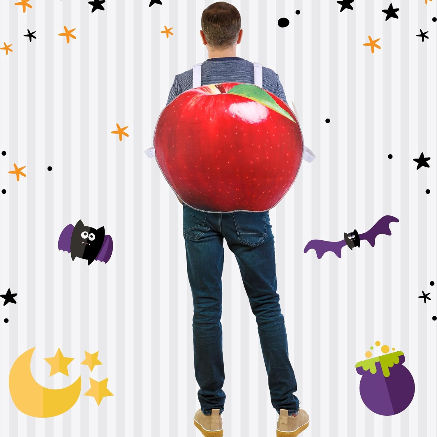 Chuarry Get the Real Apple Halloween Costume Red Apple Costume Fun Fruit Food Costume for Halloween Party