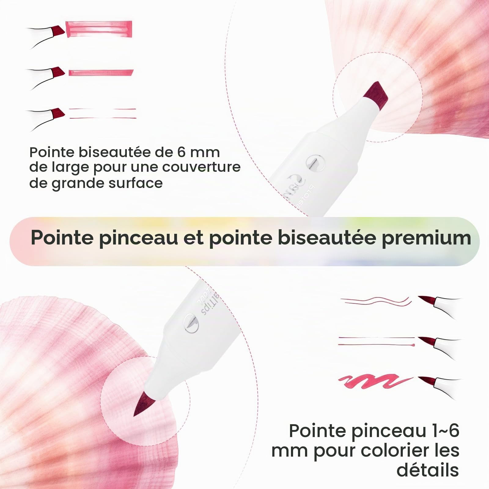 Profill 120 couleurs Ensemble de marqueurs, pinceau et pointe fine, encre plus grande pour les créateurs
