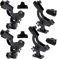 Vista 9 de Caña de pescar de plástico giratoria ajustable 3 soporte barco canoa remo kit kayak lateral varilla soporte