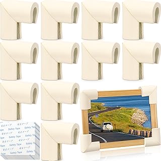 Frienda 12 Pcs Thickened Rubber Picture Frame Corner Protectors for TV Photo Mirror Shipping Moving Packaging Artwork Edge Protection, Fit 1'' Frames