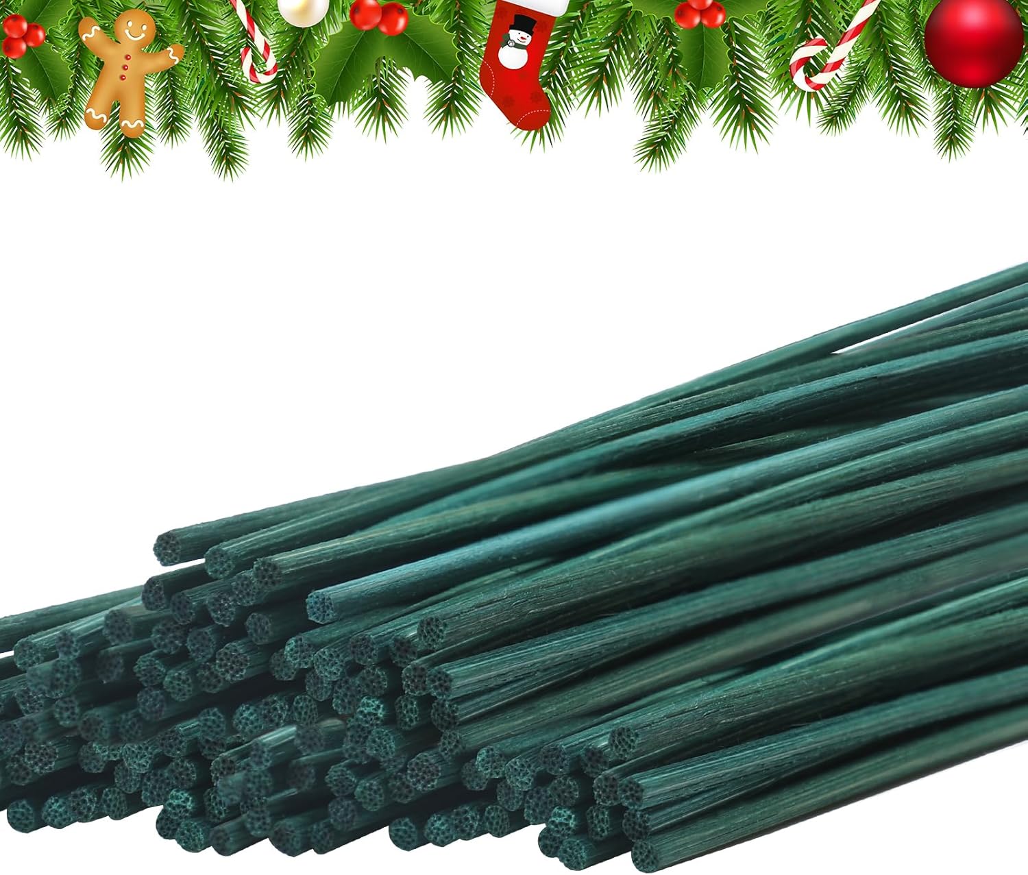 Demissle 50 Pieces Christmas Scented Fir Reed Diffuser